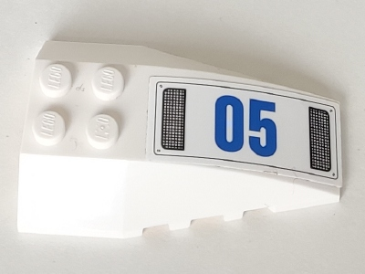 Wedge 6 x 4 Triple Curved with Blue '05' and Black Grilles Pattern Model Left Side (Sticker) - Set 60166