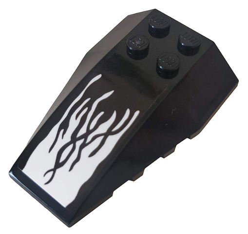 Wedge 6 x 4 Triple Curved with Tendrils on White Background Pattern (Sticker) - Set 76163