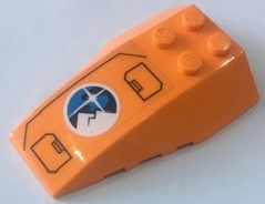 Wedge 6 x 4 Triple Curved with Arctic Explorer Logo on Orange Background Pattern Model Right Side (Sticker) - Set 60194