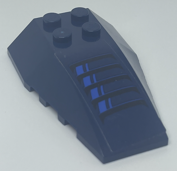 Wedge 6 x 4 Triple Curved with Black and Blue Intake Air Vent Pattern (Sticker) - Set 60210