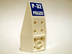 Wedge 6 x 4 Triple Inverted Curved with White 'P-32' and 'POLIZEI' on Blue Background Pattern (Sticker) - Set 7741