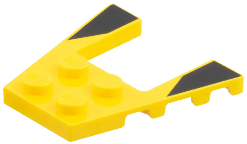 Wedge, Plate 4 x 4 with Black Diagonal Panels Pattern