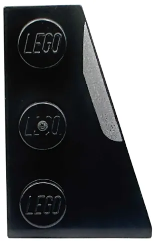 Wedge, Plate 3 x 2 Right with Silver Stripe Pattern