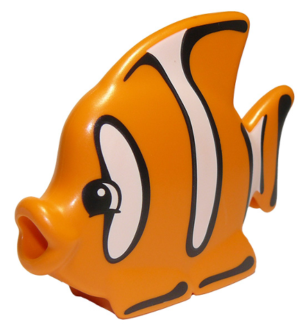 Duplo Butterfly Fish with Black Outlined White Stripes Pattern