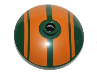 Dish 3 x 3 Inverted (Radar) with Orange Stripes Pattern