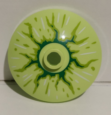 Dish 3 x 3 Inverted (Radar) with Cracks Dark Green and Lime Pattern