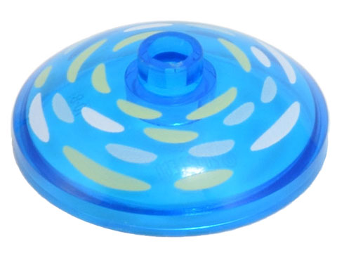 Dish 3 x 3 Inverted (Radar) with White, Bright Light Blue, and Bright Light Yellow Brushstrokes Pattern