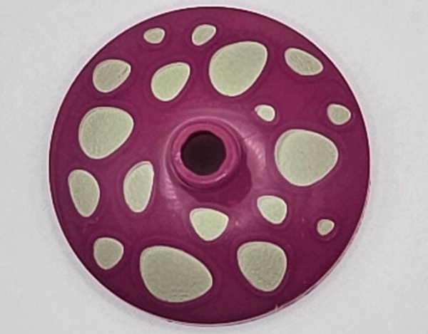 Dish 3 x 3 Inverted (Radar) with Yellowish Green Mushroom Spots Pattern