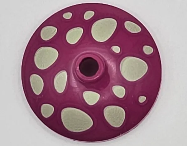 Dish 3 x 3 Inverted (Radar) with Yellowish Green Mushroom Spots Pattern