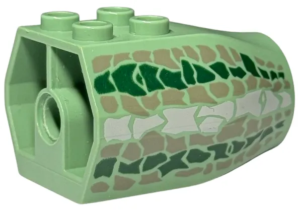 Serpent Basilisk Middle Segment with Dark Gray, Dark Green, and Light Gray Scales Pattern