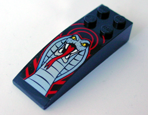 Slope, Curved 6 x 2 with Cobra Pattern (Sticker) - Set 8669