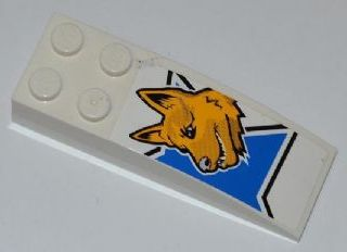 Slope, Curved 6 x 2 with Half Blue Star and Dog Head Pattern Model Left (Sticker) - Set 7970