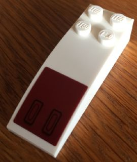 Slope, Curved 6 x 2 with Two Vents on Dark Red Background Pattern (Sticker) - Set 7679