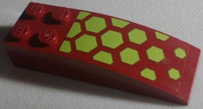 Slope, Curved 6 x 2 with Lime Hexagons Pattern (Sticker) - Set 70703