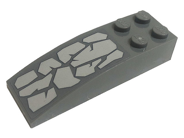 Slope, Curved 6 x 2 with Light Bluish Gray Stones Pattern (Sticker) - Set 71720