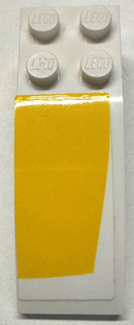 Slope, Curved 6 x 2 with Yellow Curved Panel Pattern Model Left Side (Sticker) - Set 75181