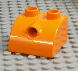 Duplo, Brick 2 x 2 Slope Curved with Hole Connector