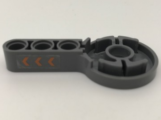 Technic Rotation Joint Disk with Large Pin Hole and 3L Liftarm Thick with 3 Orange Chevrons Pattern Left (Sticker) - Set 7706