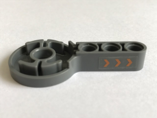 Technic Rotation Joint Disk with Large Pin Hole and 3L Liftarm Thick with 3 Orange Chevrons Pattern Right (Sticker) - Set 7706