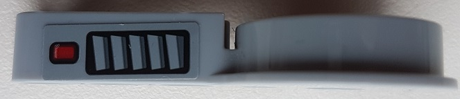 Technic Rotation Joint Disk with Large Pin and 3L Liftarm Thick with Vents and Red Rectangle Pattern Side A (Sticker) - Set 76086