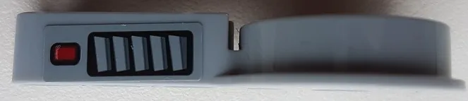 Technic Rotation Joint Disk with Large Pin and 3L Liftarm Thick with Vents and Red Rectangle Pattern Side A (Sticker) - Set 76086