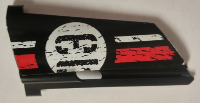 Technic, Panel Fairing #21 Large Long, Small Hole, Side B with '13' in Circle over Red and White Stripe Pattern (Sticker) - Set 8140