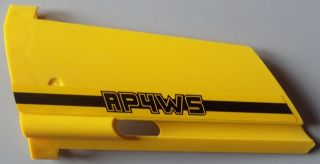 Technic, Panel Fairing #21 Large Long, Small Hole, Side B with 'RP4WS' Pattern (Sticker) - Set 8295