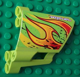 Technic, Panel Fairing #22 Large Short, Small Hole, Side A with 'XRFUEL' and Flames Pattern (Sticker) - Set 8141