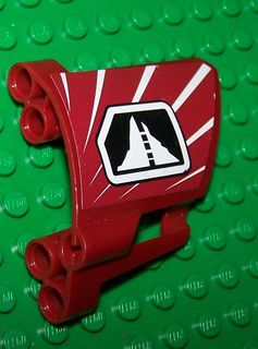 Technic, Panel Fairing #22 Large Short, Small Hole, Side A with Black and White Mountain Symbol Pattern (Sticker) - Set 8102