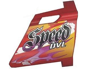 Technic, Panel Fairing #22 Large Short, Small Hole, Side A with 'Speed DVL' Pattern (Sticker) - Set 8136