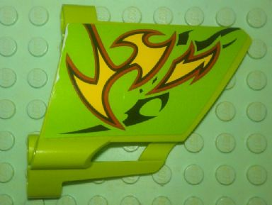 Technic, Panel Fairing #22 Large Short, Small Hole, Side A with Yellow Flames Pattern (Sticker) - Set 8649