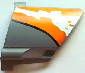 Technic, Panel Fairing #22 Large Short, Small Hole, Side A with Orange and White Splatter Pattern 1 (Sticker) - Set 8297