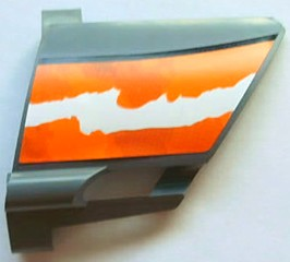 Technic, Panel Fairing #22 Large Short, Small Hole, Side A with Orange and White Splatter Pattern 2 (Sticker) - Set 8297