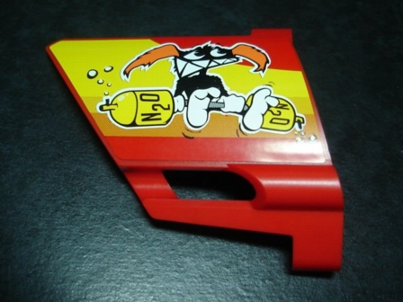 Technic, Panel Fairing #23 Large Short, Small Hole, Side B with Nitro Mascot and N2O Bottles Pattern (Sticker) - Set 8146