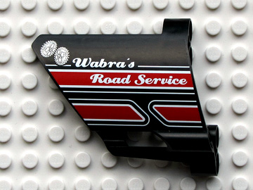 Technic, Panel Fairing #23 Large Short, Small Hole, Side B with 'Wabra's Road Service' Pattern (Sticker) - Set 8285