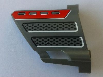 Technic, Panel Fairing #23 Large Short, Small Hole, Side B with Vent Holes and Grille Pattern (Sticker) - Set 8454