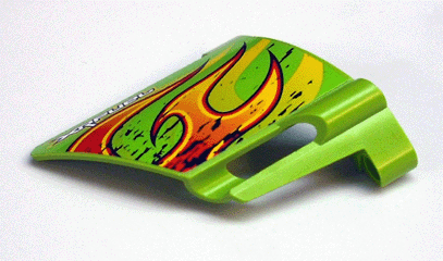 Technic, Panel Fairing #23 Large Short, Small Hole, Side B with 'XRFUEL' and Flames Pattern (Sticker) - Set 8141