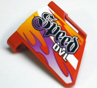 Technic, Panel Fairing #23 Large Short, Small Hole, Side B with 'Speed DVL' Pattern (Sticker) - Set 8136