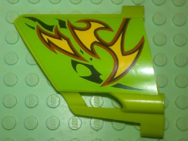 Technic, Panel Fairing #23 Large Short, Small Hole, Side B with Yellow Flames Pattern (Sticker) - Set 8649