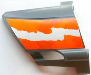 Technic, Panel Fairing #23 Large Short, Small Hole, Side B with Orange and White Splatter Pattern 2 (Sticker) - Set 8297