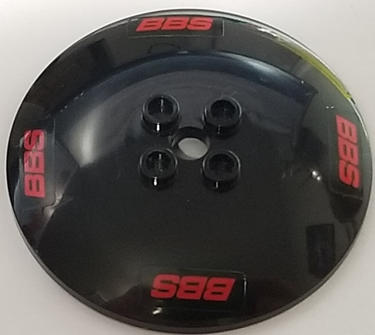 Dish 6 x 6 Inverted (Radar) - Hollow Studs with Red 'BBS' on Black Background in Clockwise Pattern (Stickers) - Set 8157