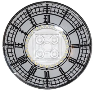 Dish 6 x 6 Inverted (Radar) - Solid Studs with Big Ben Clock Face Pattern