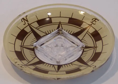 Dish 6 x 6 Inverted (Radar) - Solid Studs with Vintage Compass Rose Pattern