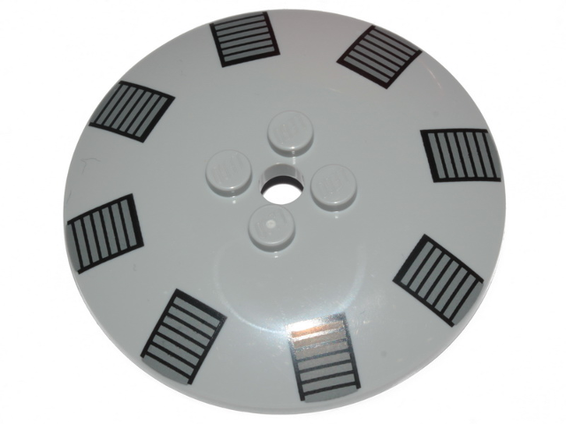 Dish 6 x 6 Inverted (Radar) - Solid Studs with Dark Bluish Gray and Black TIE Bomber Clamps Pattern
