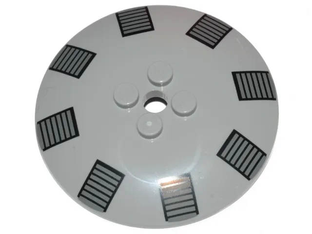 Dish 6 x 6 Inverted (Radar) - Solid Studs with Dark Bluish Gray and Black TIE Bomber Clamps Pattern