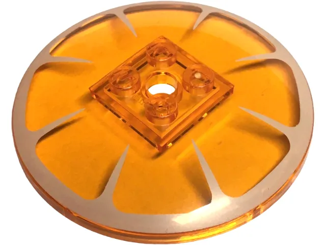 Dish 6 x 6 Inverted (Radar) - Solid Studs with White Orange Fruit Slice Albedo Pattern