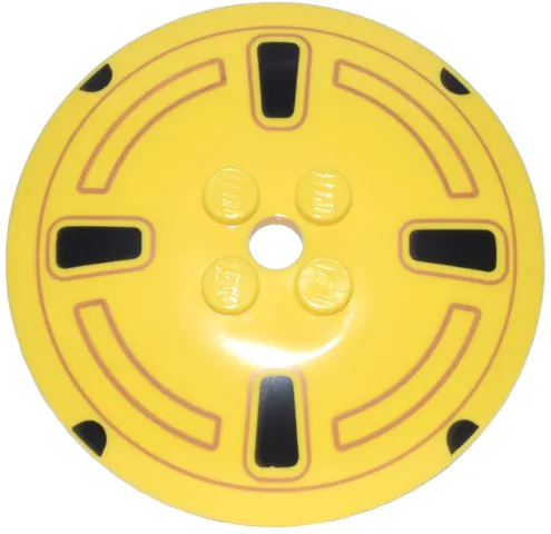 Dish 6 x 6 Inverted (Radar) - Solid Studs with Black and Medium Nougat Hubcap Pattern