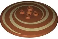 Dish 6 x 6 Inverted (Radar) - Solid Studs with Tan Spirals / Swirls Pattern