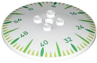 Dish 6 x 6 Inverted (Radar) - Solid Studs with Gauge with Green, Bright Green and Lime Indicator Lines and Numbers 0, 8, 16, 24, 32, 40, 48, and 56 Pattern