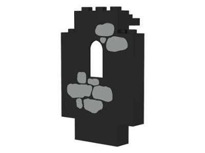 Panel 2 x 5 x 6 Wall with Window with Light Gray Stones Pattern